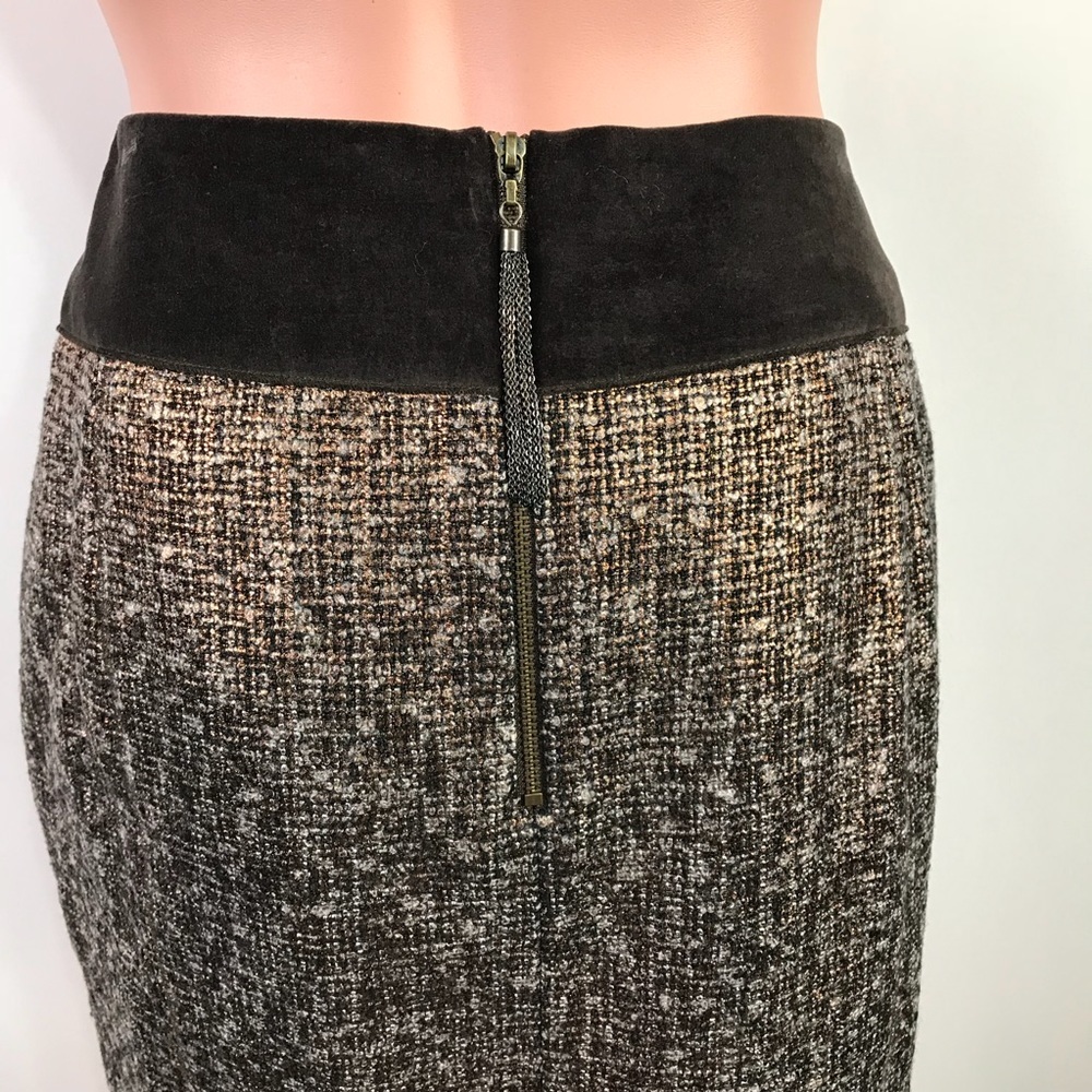 Magaschoni Brown Sequin Skirt Size 10 Brand New - Picture 3 of 7